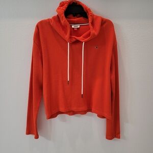 Tommy Hilfiger Orange Hooded Sweater Size S Cotton 100%